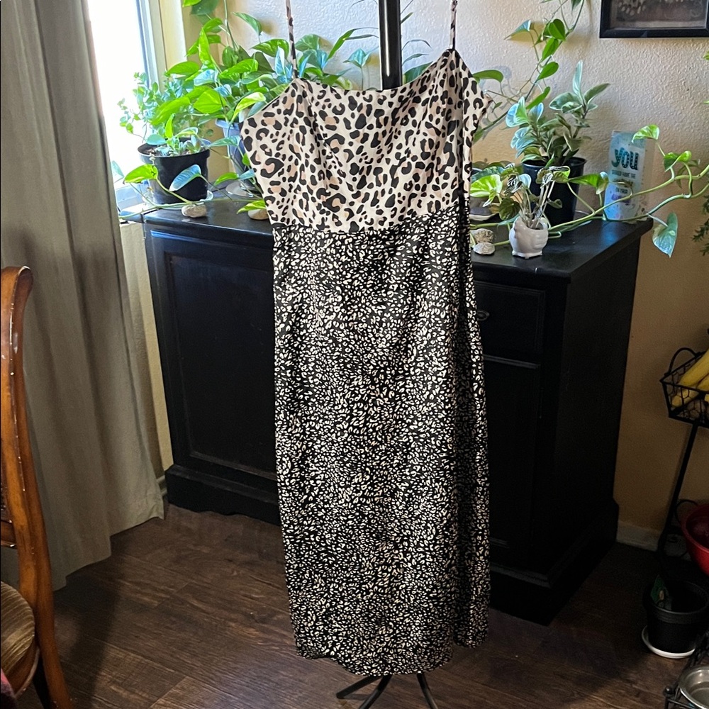 Lulu's Strapless Leopard Print Dress